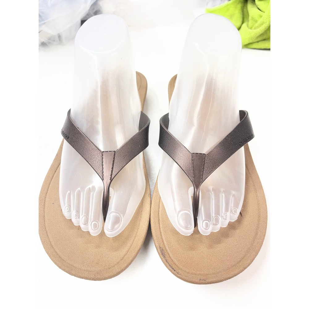 Okabashi Womens Flip Flop Sandals Bronze Tan Thong Comfort‎ USA Made Sz LL 10-11